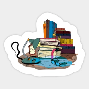 book reading still life Sticker